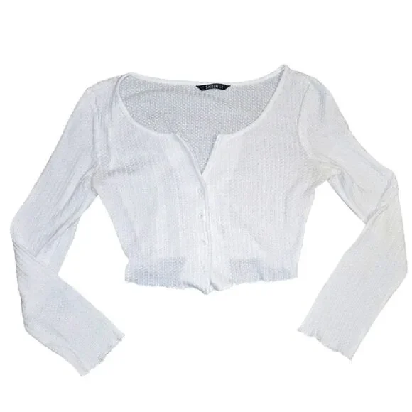 [Set of 3] SHEIN Coquette Set Blue Tie Front Cardigan Floral Lace Crop Top Sz M - Picture 6 of 8